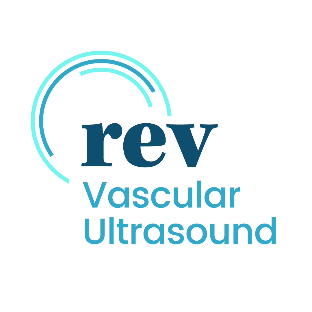 Jpeg of Rev Vascular Ultrasound Logo. Vein and Artery Scans by Sonographers.